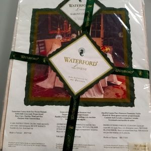 Waterford Linens Barons Court Tablecloth, 70" Round, Cream